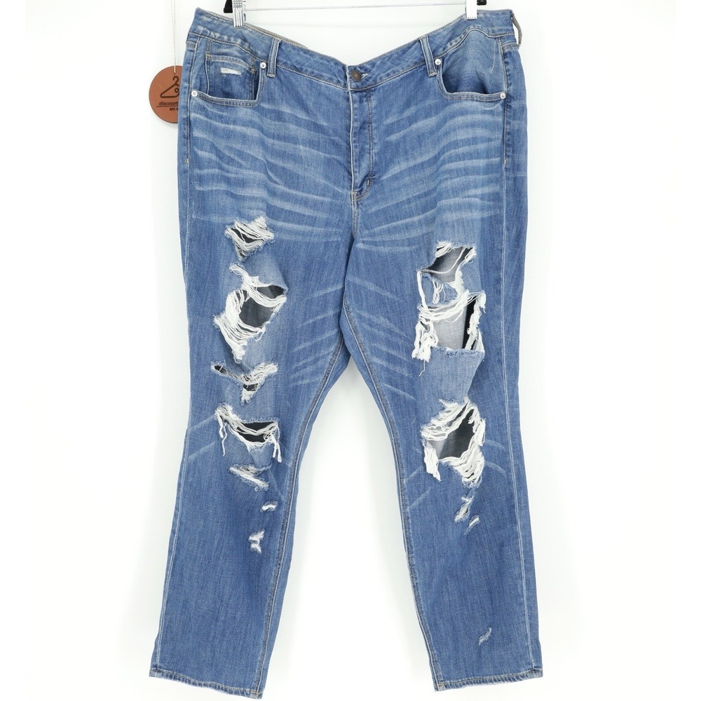 American Eagle Outfitters Womens Size 24L Tom Girl Jeans Ripped Distressed NWOT